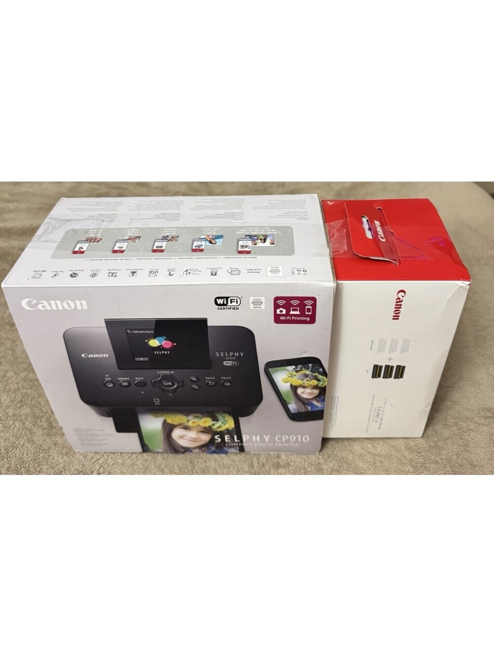 Canon SELPHY CP910 Wireless Photo Printer Wi-Fi AirPrint NEW+3 INKS & 108 Sheets